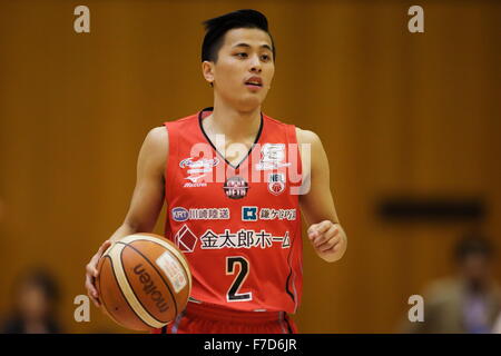 Yuki Togashi (jet), 29 novembre 2015 - Basket : National Basketball League 'NBL' 2015-2016 tra getti di Chiba 99-69 Nishinomiya cicogne in città Yachiyo palestra, Chiba, Giappone. (Foto di AFLO SPORT) Foto Stock