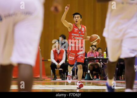 Yuki Togashi (jet), 29 novembre 2015 - Basket : National Basketball League 'NBL' 2015-2016 tra getti di Chiba 99-69 Nishinomiya cicogne in città Yachiyo palestra, Chiba, Giappone. (Foto di AFLO SPORT) Foto Stock