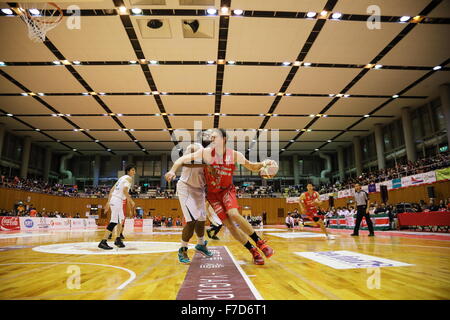 Vista generale, 29 novembre 2015 - Basket : National Basketball League 'NBL' 2015-2016 tra getti di Chiba 99-69 Nishinomiya cicogne in città Yachiyo palestra, Chiba, Giappone. (Foto di AFLO SPORT) Foto Stock