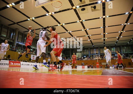 Vista generale, 29 novembre 2015 - Basket : National Basketball League 'NBL' 2015-2016 tra getti di Chiba 99-69 Nishinomiya cicogne in città Yachiyo palestra, Chiba, Giappone. (Foto di AFLO SPORT) Foto Stock