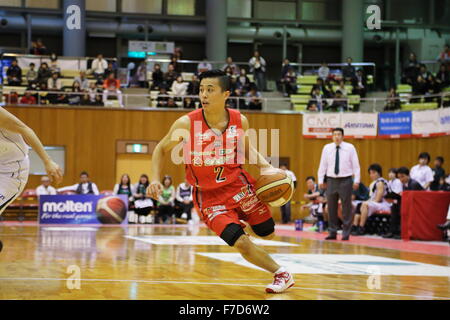 Yuki Togashi (jet), 29 novembre 2015 - Basket : National Basketball League 'NBL' 2015-2016 tra getti di Chiba 99-69 Nishinomiya cicogne in città Yachiyo palestra, Chiba, Giappone. (Foto di AFLO SPORT) Foto Stock