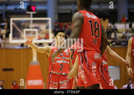 Yuki Togashi (jet), 29 novembre 2015 - Basket : National Basketball League 'NBL' 2015-2016 tra getti di Chiba 99-69 Nishinomiya cicogne in città Yachiyo palestra, Chiba, Giappone. (Foto di AFLO SPORT) Foto Stock