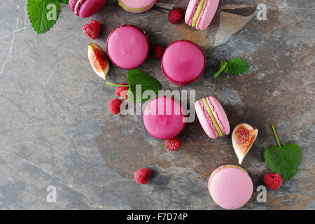 In stile tradizionale francese amaretti, vista dall'alto Foto Stock