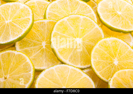 Fettine di lime closeup Foto Stock