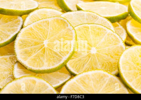 Fettine di lime closeup Foto Stock