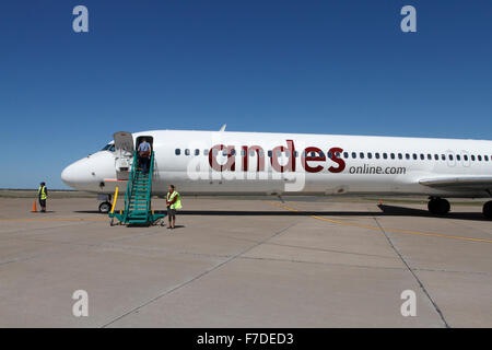 Andes aereo aereo a Puerto Madryn aeroporto, Chubut Provincia, Patagonia, Argentina Foto Stock