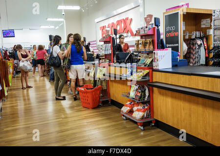 West Palm Beach Florida, TJ Maxx, discount, shopping shopper shopping negozi mercati di mercato di vendita di mercato, negozi al dettaglio Busi Foto Stock