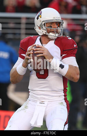 Santa Clara, CA. 29 Nov, 2015. Arizona Cardinals quarterback Carson Palmer durante l'azione in un gioco di NFL con la San Francisco 49ers a Levi's Stadium di Santa Clara, CA. Le carte ha vinto 19-13. Credito: csm/Alamy Live News Foto Stock