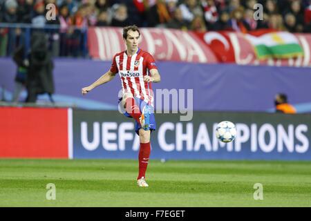 Diego Godin (Atletico), 25 novembre 2015 - Calcio : UEFA Champions League Giornata 5 Gruppo C match tra il Club Atletico de Madrid 2-0 Galatasaray come a: Stadio Vicente Calderon di Madrid in Spagna. (Foto di Mutsu Kawamori/AFLO) [3604] Foto Stock