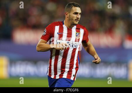 Koke (Atletico), 25 novembre 2015 - Calcio : UEFA Champions League Giornata 5 Gruppo C match tra il Club Atletico de Madrid 2-0 Galatasaray come a: Stadio Vicente Calderon di Madrid in Spagna. (Foto di Mutsu Kawamori/AFLO) [3604] Foto Stock