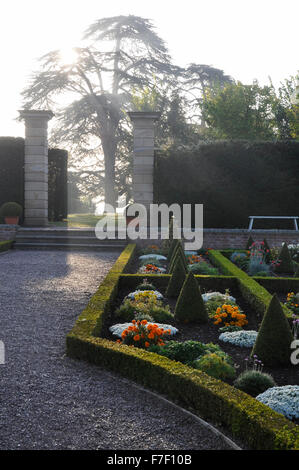 Giardino a Hanbury Hall vicino a Droitwich Spa West Midlands Worcestershire Inghilterra UK Europa Foto Stock