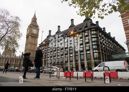 Vista generale GV di Portcullis house, Westminster, Londra, Gran Bretagna. Foto Stock