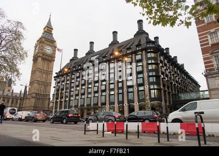 Vista generale GV di Portcullis house, Westminster, Londra, Gran Bretagna. Foto Stock