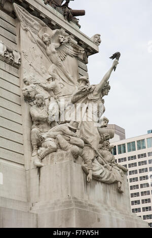 Indiana soldati e marinai monumento, Monument Circle, Indianapolis, Indiana, STATI UNITI D'AMERICA Foto Stock