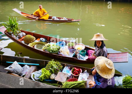 Thailandia Mercato Galleggiante di Damnoen Saduak vicino a Bangkok, Bangkok, Thailandia Foto Stock