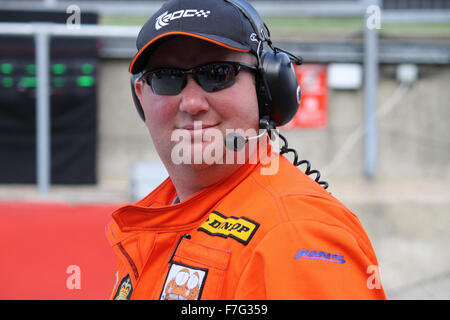 Pit Crew a Brands Hatch Foto Stock