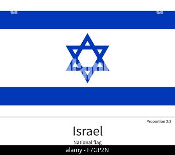 Bandiera nazionale di Israele con proporzioni corrette, elemento, colori Illustrazione Vettoriale
