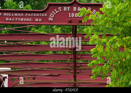 Bollman ferro Ponte di travatura reticolare (1869), Savage Park, Maryland Foto Stock