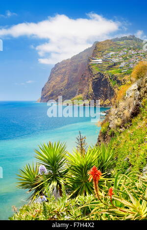 Isola di Madeira paesaggio- Cabo Girao cliff - Camara de Lobos, Portogallo Foto Stock