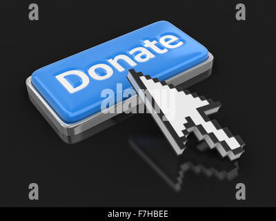 I tasti cursore e il tasto donare. Immagine con tracciato di ritaglio Foto Stock