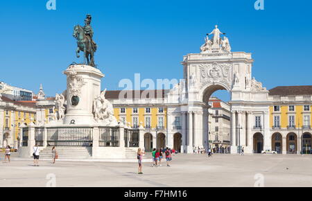 Lisbona - piazza del Commercio (Praca do Comercio), Lisbona, Portogallo Foto Stock
