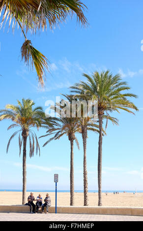 Spiaggia di Malvarrosa, Valencia, Spagna Foto Stock