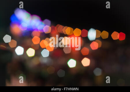 Abstract luci sfocate in Loy Krathong festival, stock photo Foto Stock