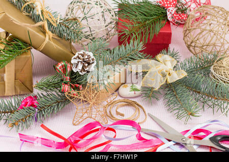 La decorazione di Natale per il caos creativo. Holiday rush Foto Stock