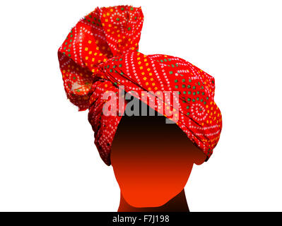 Red Punjabi turbante Foto Stock