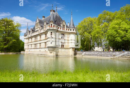 La Valle della Loira - d'Azay-le-Rideau Castello, Francia Foto Stock