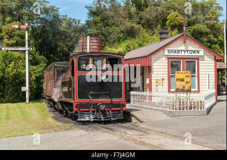 Baraccopoli Heritage Park a sud di Greymouth sulla South Island, in Nuova Zelanda. Foto Stock