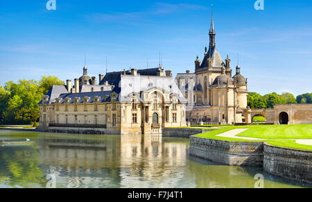 Il castello di Chantilly (Chateau de Chantilly) Francia France Foto Stock