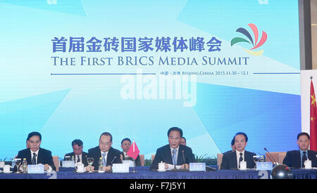 Pechino, Cina. 1 dicembre, 2015. Il primo BRICS Media Summit si terrà a Pechino, capitale della Cina, dal 1 dicembre 2015. Credito: Jin Liangkuai/Xinhua/Alamy Live News Foto Stock