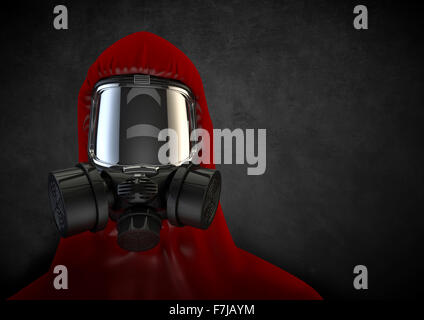 Ambiente tossico / 3D Rendering della minacciosa figura in hazmat marcia Foto Stock