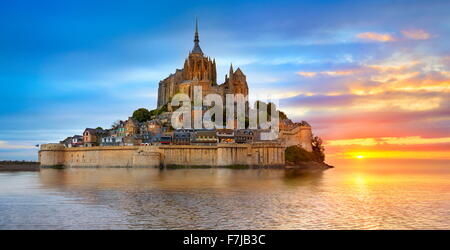 Mont Saint Michel, in Normandia, Francia Foto Stock