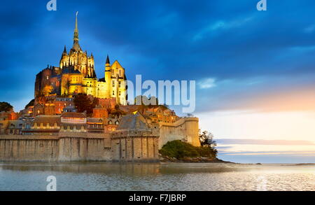 Mont Saint Michel, in Normandia, Francia Foto Stock