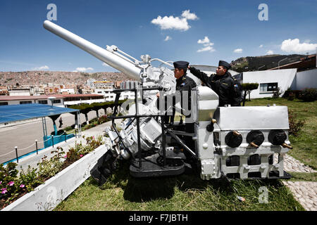 La Bolivia è un paese senza sbocco sul mare dal 1879. Ma come ancora unterhaelt paese povero un separato della Marina Naval Boliviana. Foto Stock