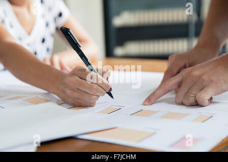 La collaborazione sul progetto di design Foto Stock