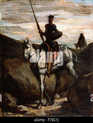 Honoré-Victorin Daumier - Don Chisciotte in montagna Foto Stock