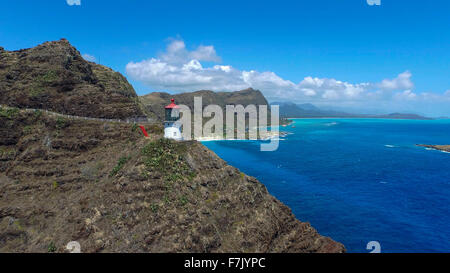 Faro, Makapuu Beach, Oahu, Hawaii Foto Stock