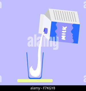 Tazza di latte su sfondo blu Foto Stock