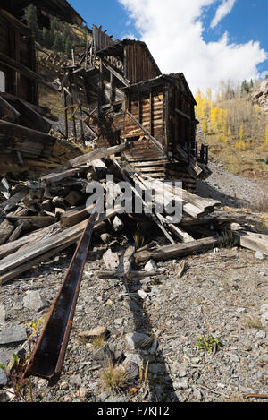 Il campione abbandonata miniera fuori Silverton, Colorado. Foto Stock