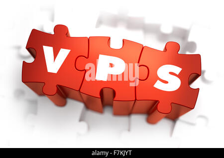 VPS - Parola bianco su rosso puzzle. Foto Stock