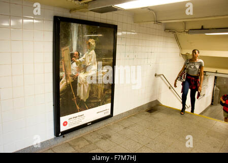 John Singer Sargent dipinto riprodotto sul pannello pubblicitario nella stazione della metropolitana come parte dell'arte ovunque evento in New York Foto Stock