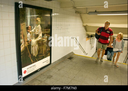 John Singer Sargent dipinto riprodotto sul pannello pubblicitario nella stazione della metropolitana come parte dell'arte ovunque evento in New York Foto Stock