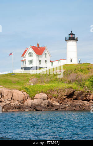 Nubble faro, Cape Neddick, York, Maine Foto Stock