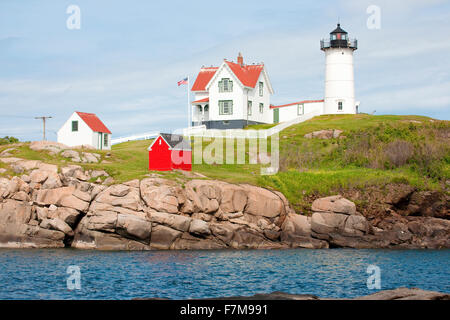 Nubble faro, Cape Neddick, York, Maine Foto Stock