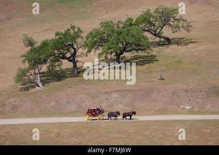 Santa Ynez Valley Museo Storico e Carriage House ospita "spirito del West", un simposio su Wells Fargo stagecoaches e a cavallo il veicoli del West, Santa Ynez, Santa Barbara County, California Foto Stock