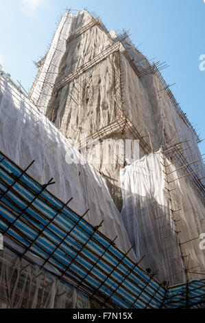 Struttura di bambù e copre circa il palazzo Cinese Foto Stock