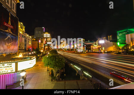 La South Las Vegas strip di notte Foto Stock